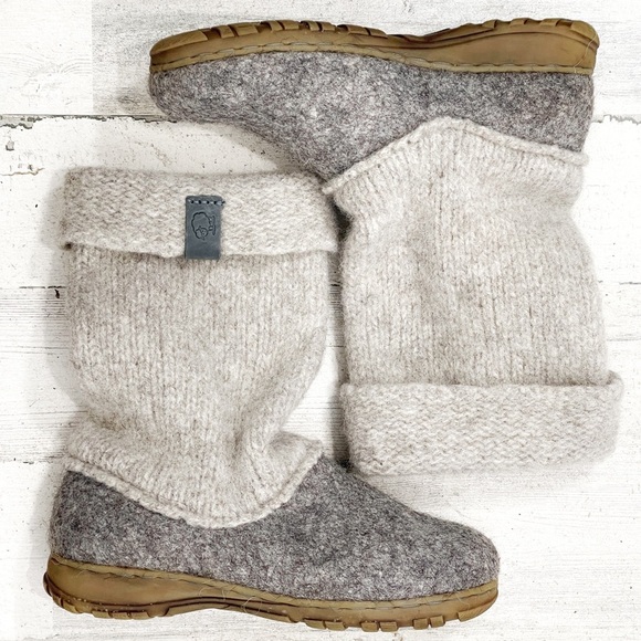 Woolen Clogs Boiled Wool Handmade Winter Boots Size 39 Women's US 8.5 Fisherman - Picture 3 of 7